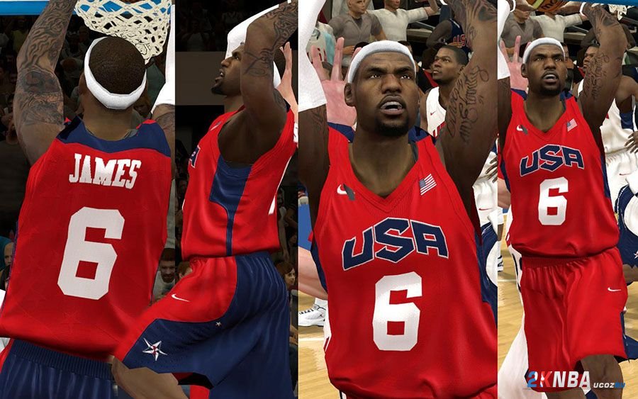 NBA 2K12 Форма сборной США,форма, nba, сборная, сша, красная, вымышленный, олимпиада, смотреться, usa, выступать